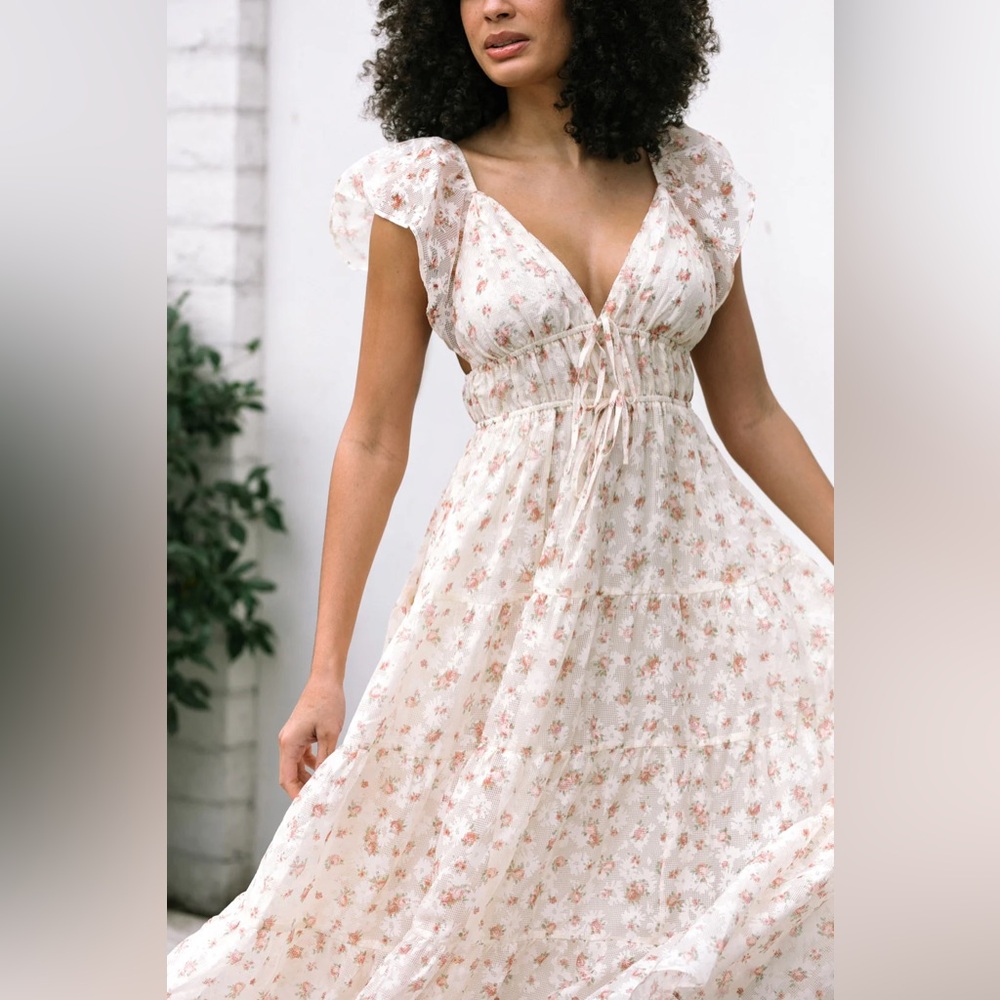 JANET PLUNGE TIERED DRESS